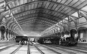 La gare de Bristol Temple Meads, vers 1843