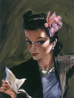 David Wright Pin Up Impressions: Alluring letter reader by David Wright