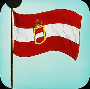 Coloured Lantern Slides Impressions: Austrian Flag