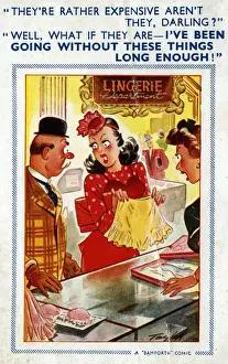 Carte postale de Bamforth en bandes dessinées.