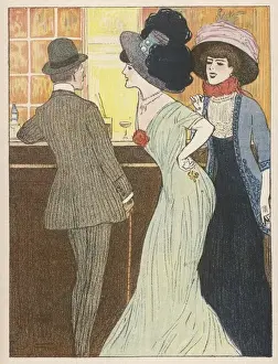 Vintage Pub Atmosphere Impressions: Three at the Bar 1908