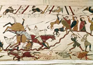 Royaume-Uni Impressions: Tapisserie de Bayeux, 1066-1077, Scène du Combat