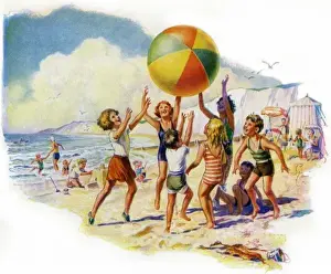 Children Playing On The Beach Impressions: On the beach
