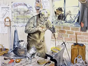 Malcolm Greensmith Painting Impressions: Blacksmith at work in his forge