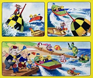 Summer Beach Scene Impressions: Boating