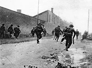World War 2 Invasion Impressions: British Commandos Advancing in Normandy; Second World War, 1