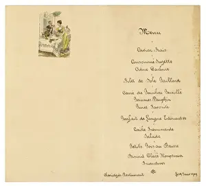 Menu du Claridges Hôtel