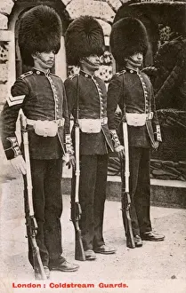 Traditional Military Uniforms Impressions: Three Coldstream Guardsmen - London