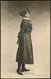 French Literary Figures Impressions: Colette / Postcard 1908