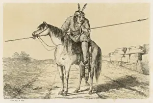 Vintage Native American Art Impressions: Comanche Warrior