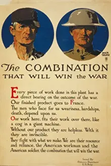 WWI Patriotic Posters Impressions: The combination that will win the war