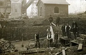 Coal Mining Industry History Impressions: Construction of Colliery