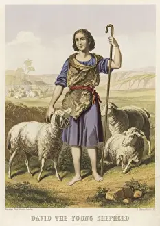 Christian Iconography Prints Impressions: David as a Shepherd