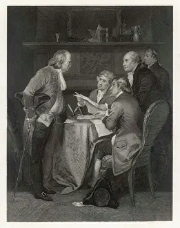 US Founding Fathers Impressions: Drafting the American Declaration of Independence