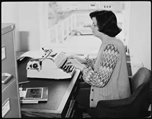 Vintage Office Equipment Impressions: Efficient Typist