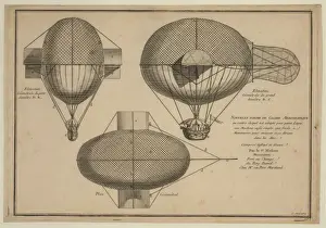 Aeronautics History Impressions: Elevations and plan of balloon
