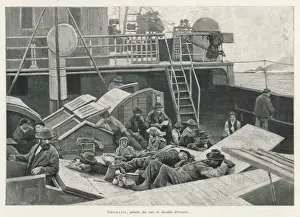 Transatlantic Voyage Impressions: Emigrants on Deck