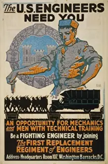 Recruitment Poster WWI Impressions: The US Engineers need you