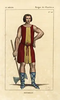 Copperplate Engraved Illustrations Impressions: Executioner, 9th century