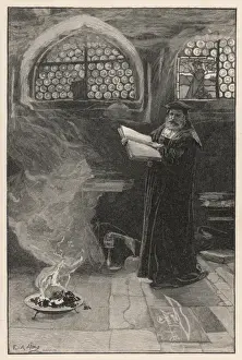 Historical Paranormal Images Impressions: Faust Practices Magic