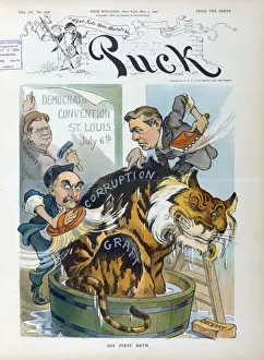 Puck Magazine Illustrations Online Impressions: His first bath