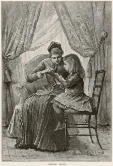 Young Girl Reading Impressions: First Lesson