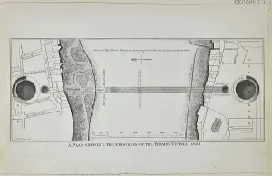 London Underground History Impressions: Plan shewing the progress of the Thames Tunnel, 1839