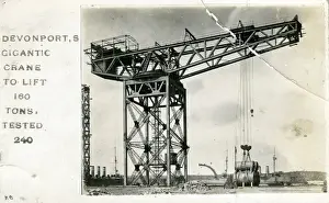 Devon England Landmarks Impressions: Gigantic Crane, Devonport, Devon