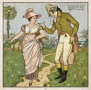19th Century Illustration Style Impressions: Where are you Going (Wc)