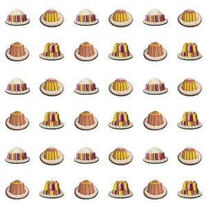 L'histoire Se Répète Impressions: Motif Répétitif - Desserts sur fond blanc.