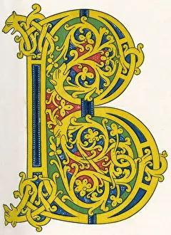 Historical Alphabet Initial Impressions: Illuminated letter B