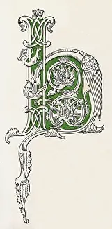Historical Alphabet Initial Impressions: Illuminated letter H