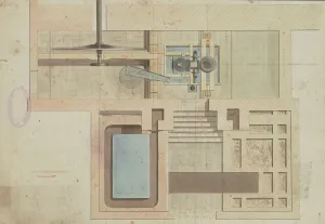 Plan de terrain du moteur et des chaudières