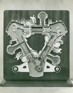 Moteur dessence Napier Deltic, coupe transversale