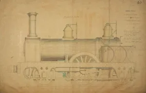 Historic Train Engines UK Impressions: Passenger engine, side elevation