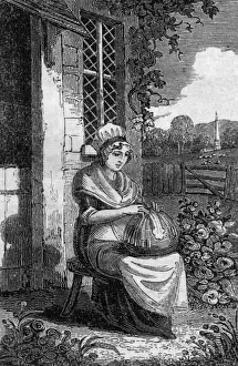 Historical Textile Industry Impressions: Lacemaker 1827