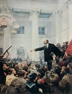 Dirigeants Russes Impressions: Lénine Fait un Discours