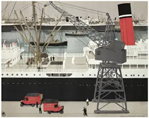 Vintage Dock Scene Impressions: Loading mails at the docks in London