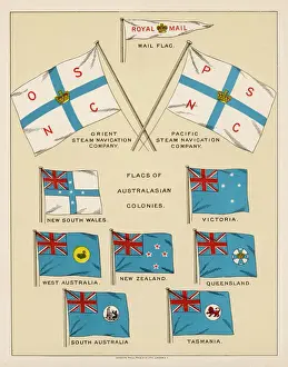 Australian State Flags Impressions: Mail Ship Flags & Others
