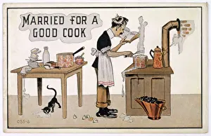 Vintage Kitchen Scene Impressions: Man in the Kitchen C1905