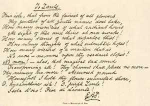 Impressions de Un exemple de l'écriture d'Edgar Allan Poe Edgar Allan Poe Impressions: Le manuscrit d'E.A.Poe