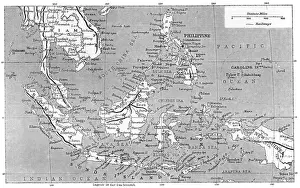 Impressions de Carte montrant toutes les îles qui composent la Malaisie, Date : 1908 Images Liées Impressions: Carte du Malaisie en 1908