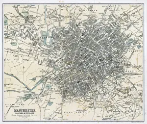 Carte Impressions: Carte de la ville du Manche - 1878