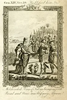 Old Testament Images Impressions: Melchizedek bringing forth bread and wine
