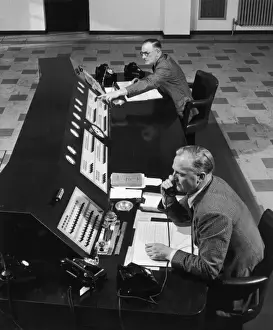 Vintage Telephone Exchange Impressions: Two Men at Work