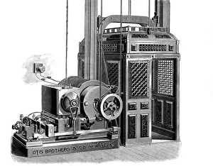 Impressions de Elevator électrique OTIS, date : 1890 Industrie Impressions: Élévateur électrique Otis