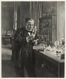 Louis Pasteur Biography Impressions: Pasteur in Lab / Edelfelt