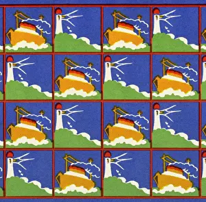 Vintage Book Cover Art Impressions: A pattern of ships