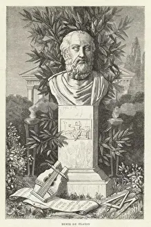 Ancient Greek Art Prints Impressions: Plato, Bust