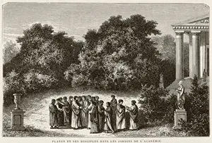 Ancient Greek Philosopher Images Impressions: Plato with Disciples
